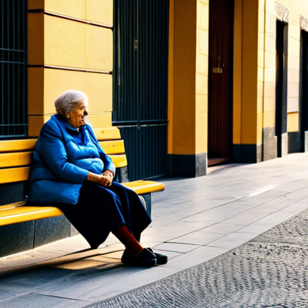 **

"A street photographer in Madrid capturing an elderly woman sitting on a bench with a child running nearby. Golden hour lighting illuminates a building in the background. Focus on composition using the rule of thirds and diagonal lines to convey the beauty of simple moments. Safe for work, appropriate content, fully clothed, professional photography, perfect anatomy, natural proportions, modest attire, family-friendly."

**