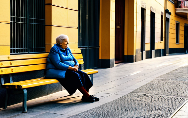 **

"A street photographer in Madrid capturing an elderly woman sitting on a bench with a child running nearby. Golden hour lighting illuminates a building in the background. Focus on composition using the rule of thirds and diagonal lines to convey the beauty of simple moments. Safe for work, appropriate content, fully clothed, professional photography, perfect anatomy, natural proportions, modest attire, family-friendly."

**