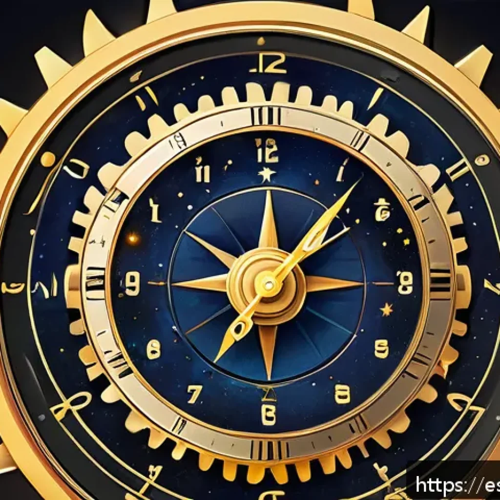 시각적 은유가 주는 통찰력 - A symbolic educational illustration showing the solar system depicted as a precise clockwork model: ...