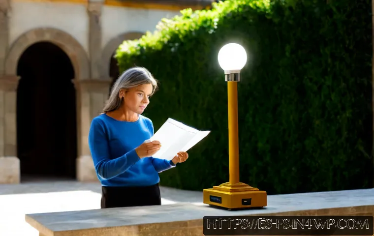 시각적 은유의 적용에 대한 비판적 시각 - Photorealistic editorial scene in a sunlit Spanish university courtyard, a thoughtful middle-aged wo...